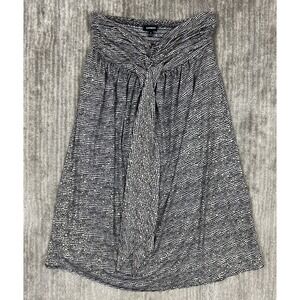 Express Mini Dress Womens S Black Strapless Gold White Geometric Dots